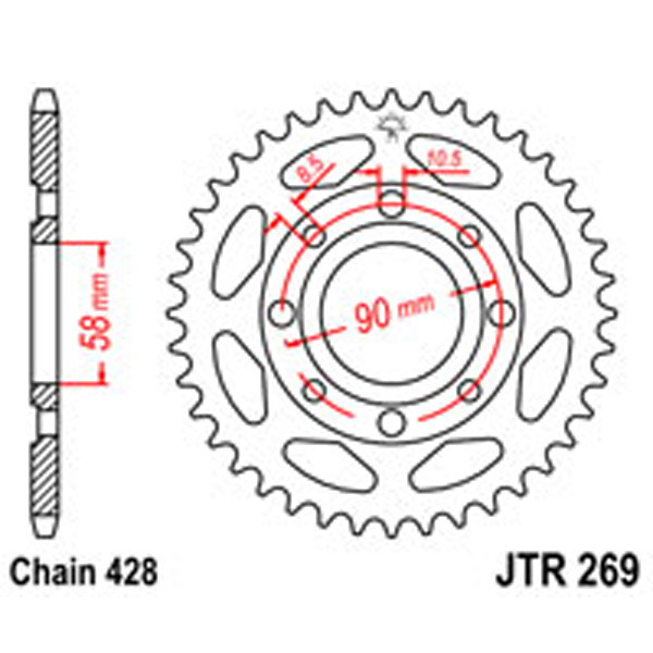 JT JT Rear Sprockets R/W 269-35T HON